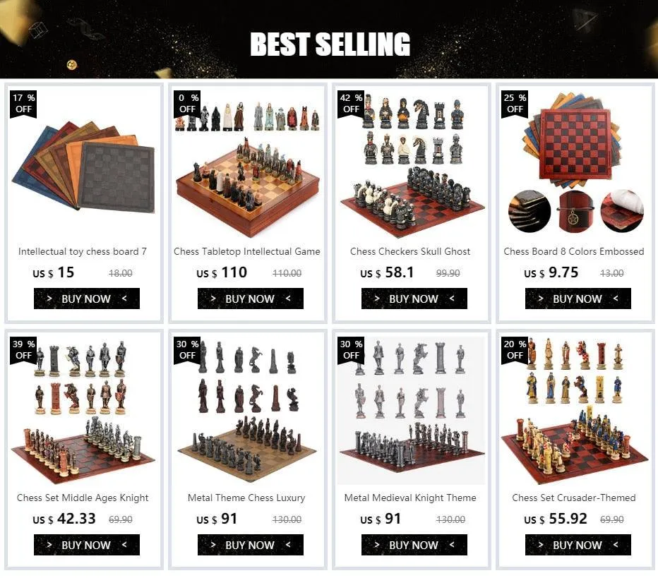 Chess Desktop Intelligence Game Movie Theme Toy Luxury Knight Hand-painted