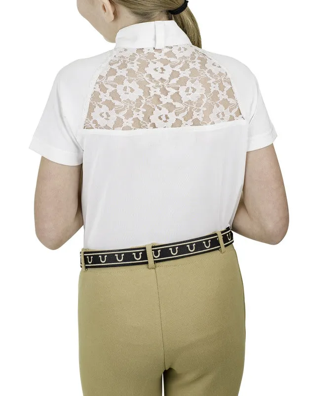 Equine Couture Children'S Magda Lace Equicool Short Sleeve Show Shirt