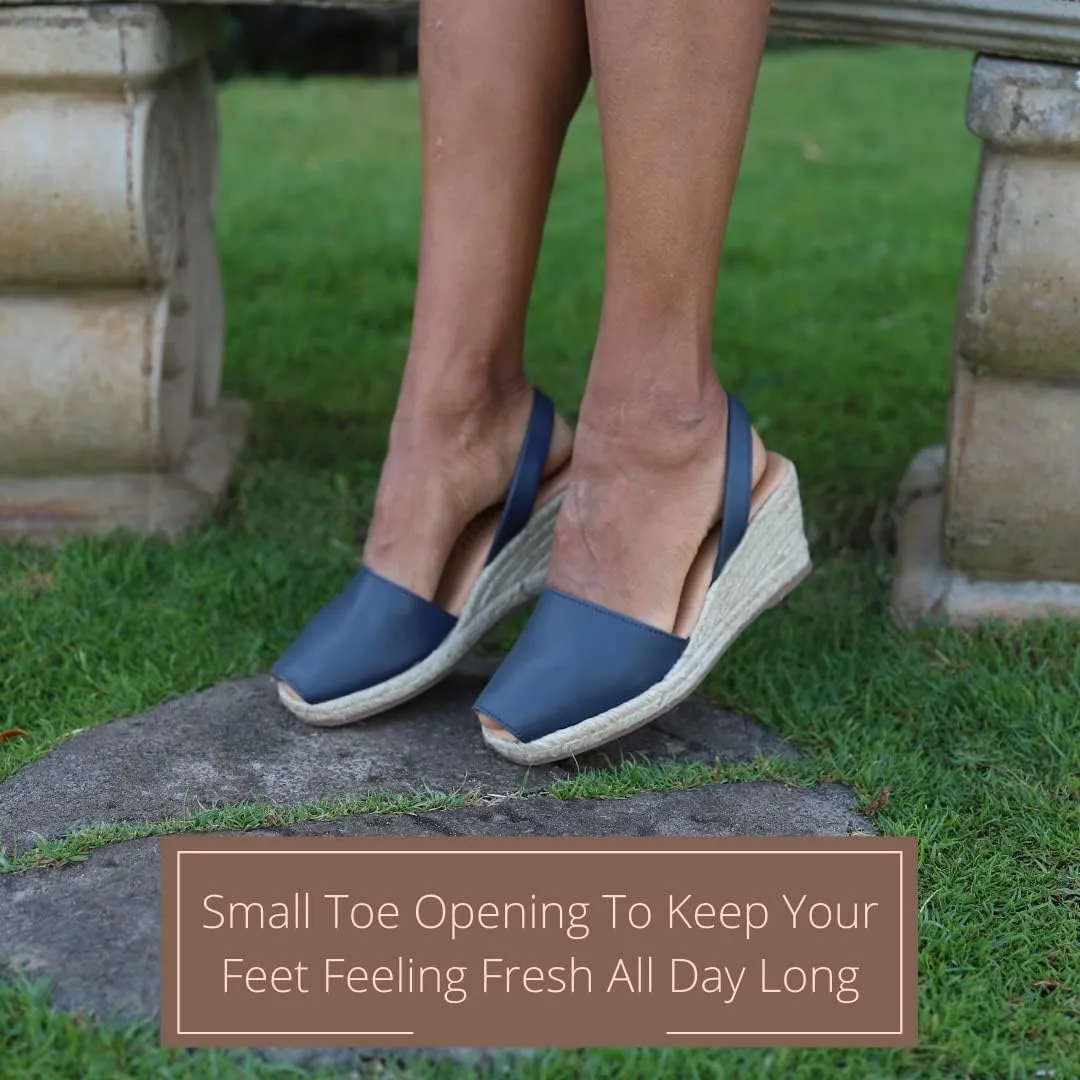 Espadrille Wedges for Women  Dressy Soft Leather Peep Toe Womens Wedge Sandals, Casual Summer Slip on Espadrilles