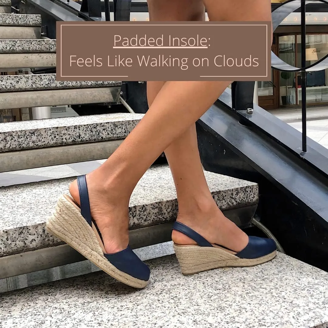 Espadrille Wedges for Women  Dressy Soft Leather Peep Toe Womens Wedge Sandals, Casual Summer Slip on Espadrilles