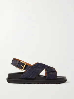 Fussbett denim slingback sandals