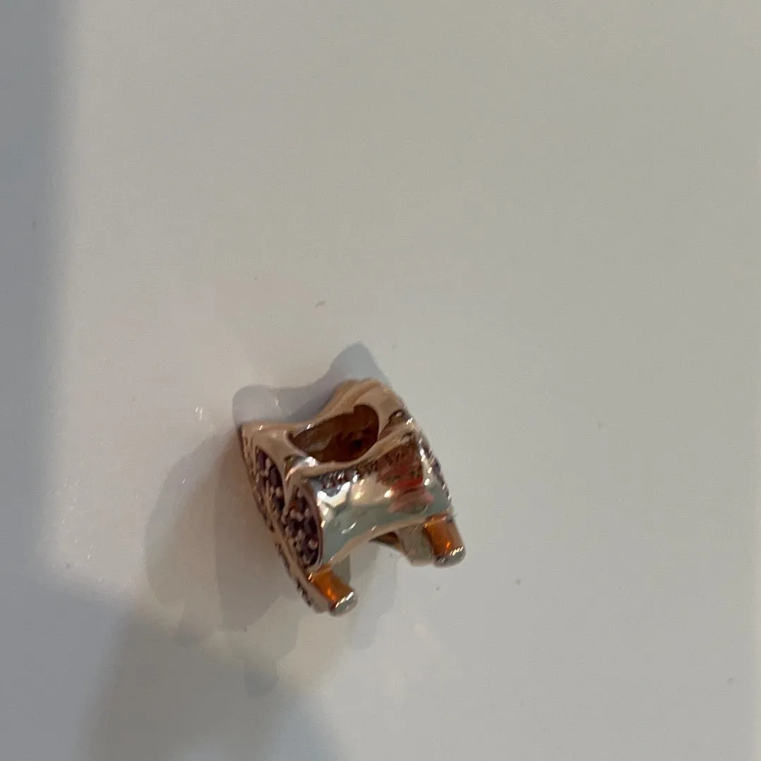 Genuine Pandora Brand New Pave Rose Gold Leaf Charm BRAND NEW