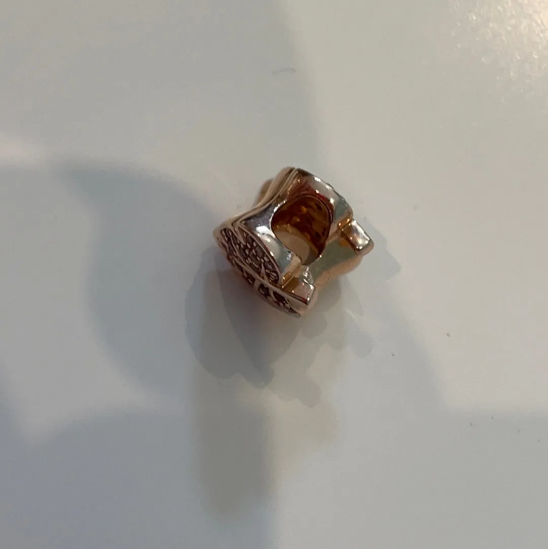 Genuine Pandora Brand New Pave Rose Gold Leaf Charm BRAND NEW
