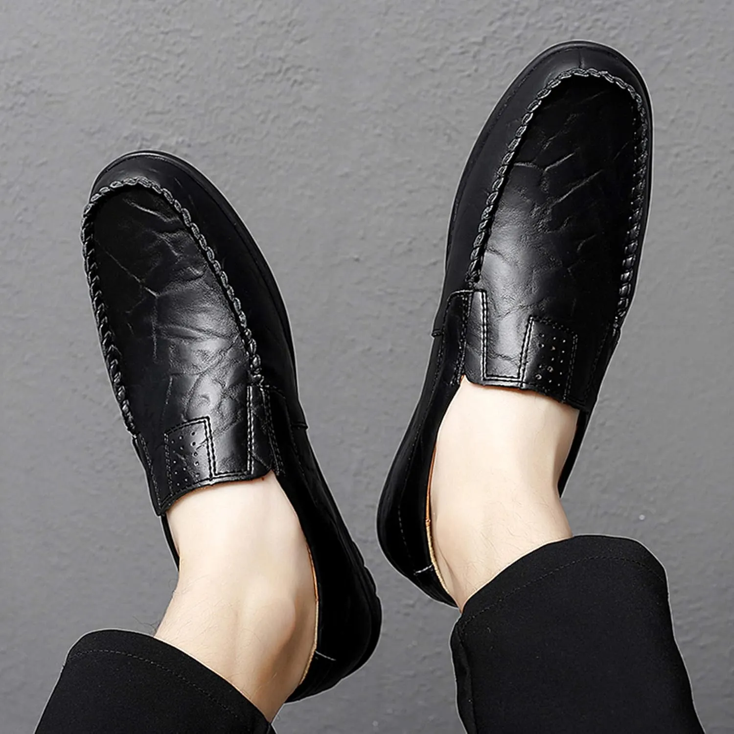 Go Tour Men??s Casual Leather Fashion Slip-on Loafers Shoes