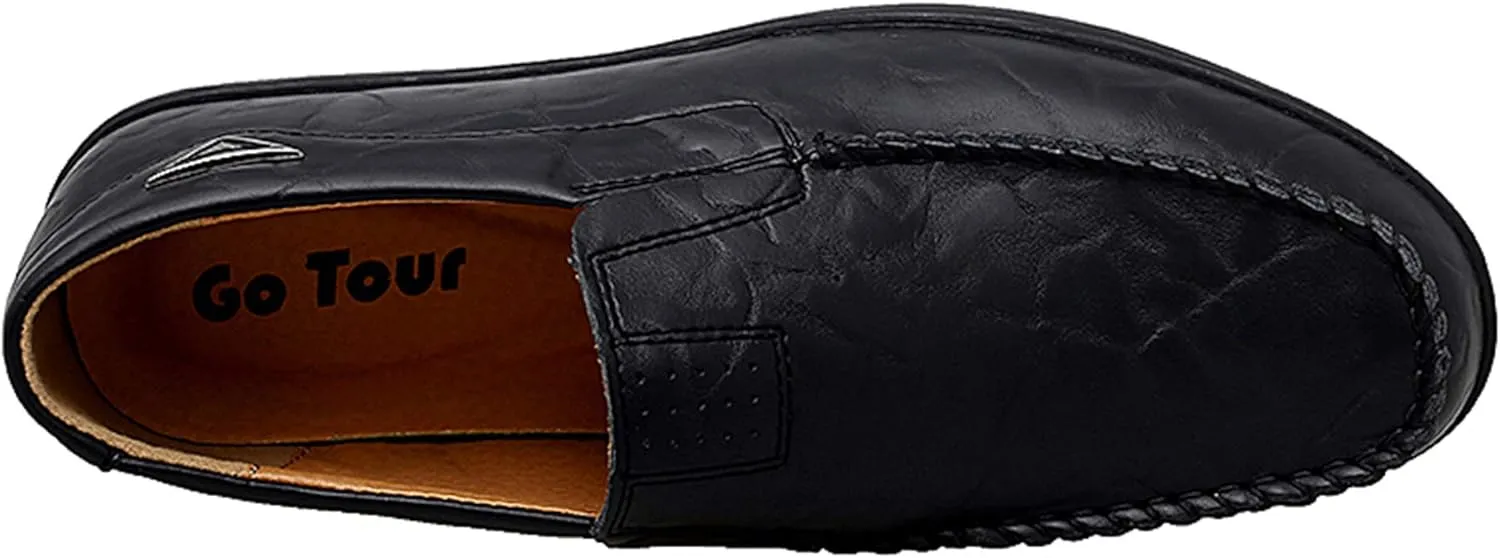 Go Tour Men??s Casual Leather Fashion Slip-on Loafers Shoes