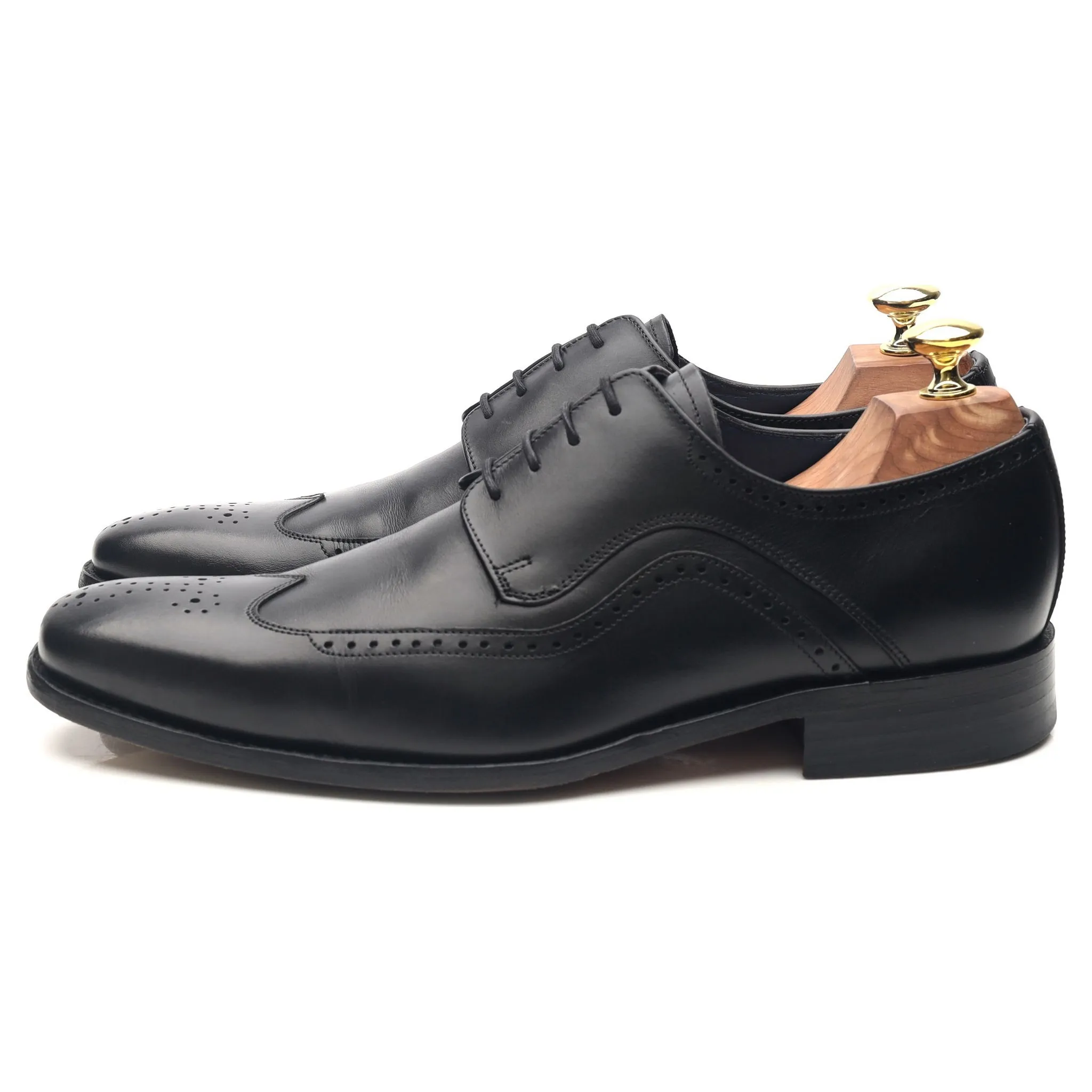 'Matt' Black Leather Derby UK 7 F