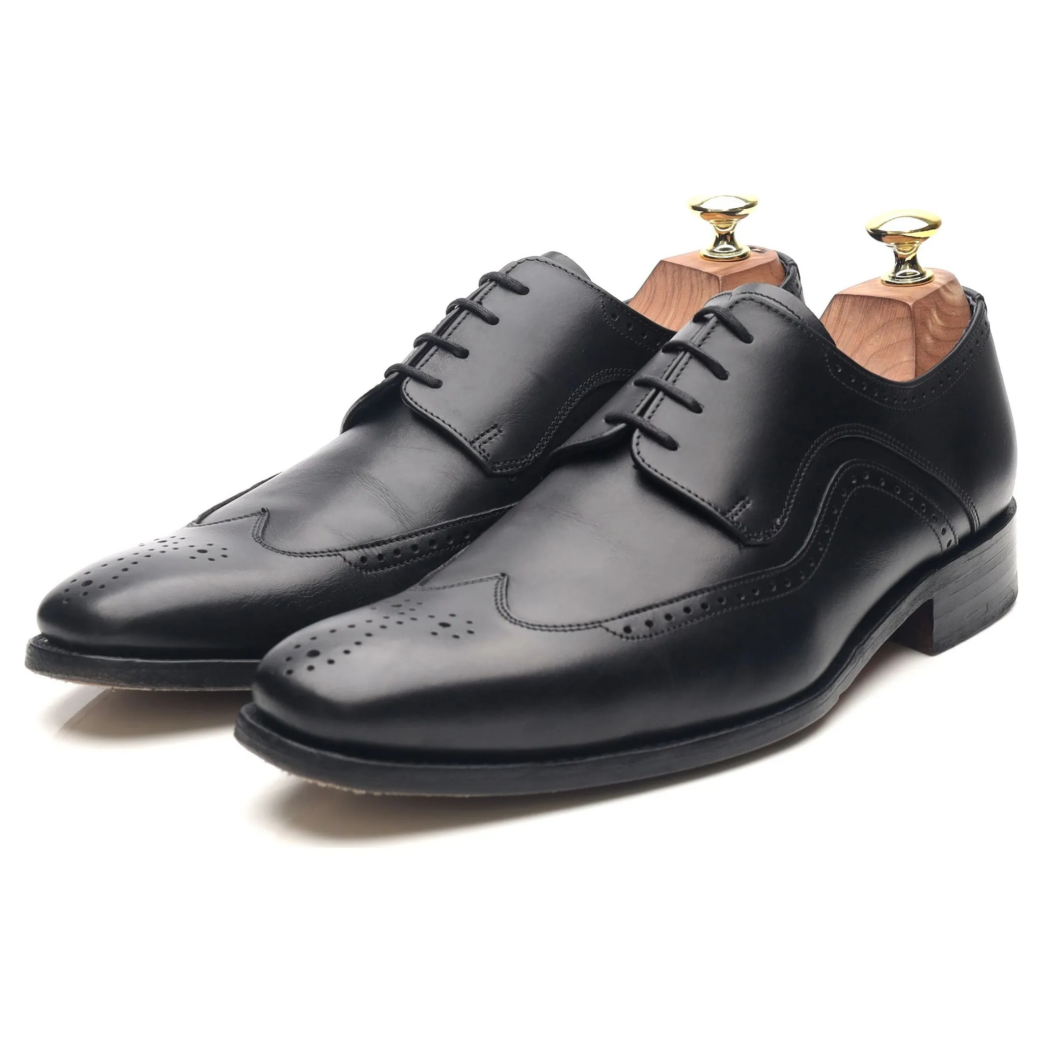 'Matt' Black Leather Derby UK 7 F