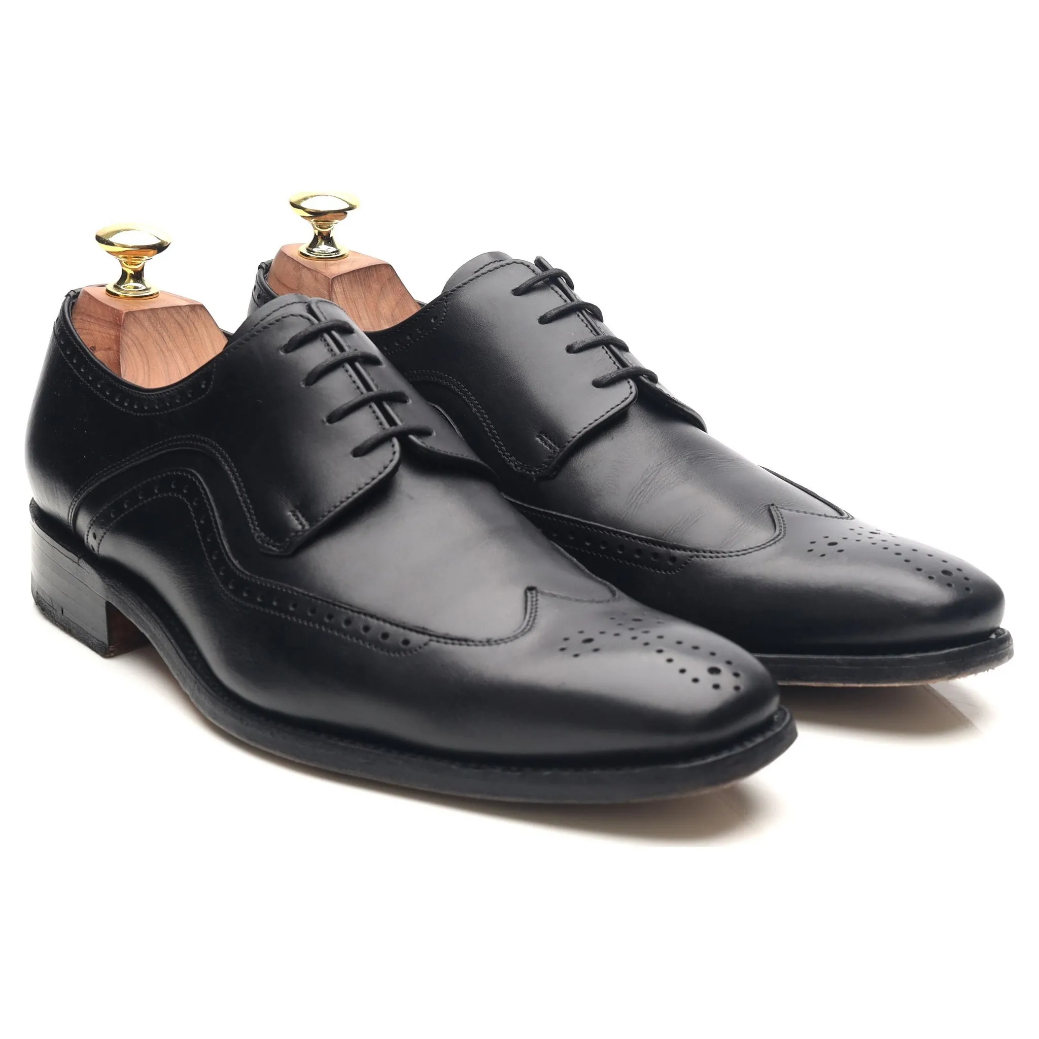'Matt' Black Leather Derby UK 7 F