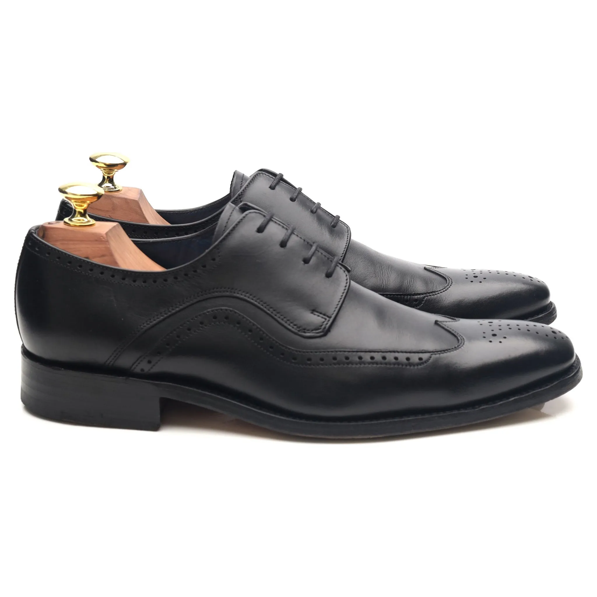 'Matt' Black Leather Derby UK 7 F