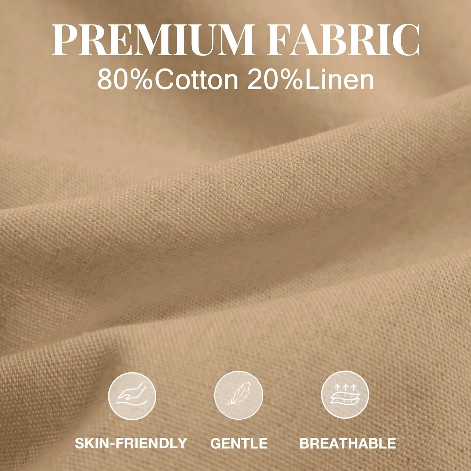 Men's Linen Shorts Casual Button Elastic Waist Summer Beach Vacation Shorts with Multi-Pocket