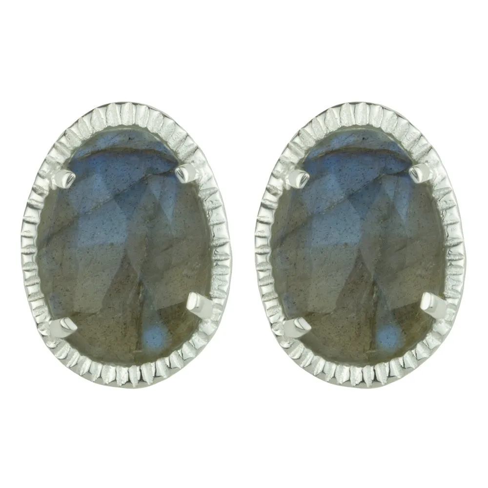 Organic Orb Earrings in Labradoite