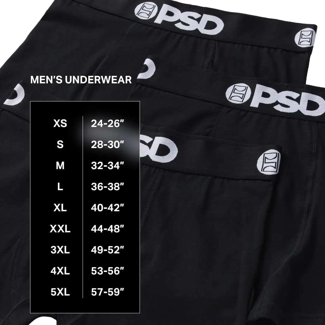 PSD Men's Mid Length Boxer Briefs - 5 Inch Inseam Breathable and Supportive Men's Underwear with Moisture-Wicking Fabric