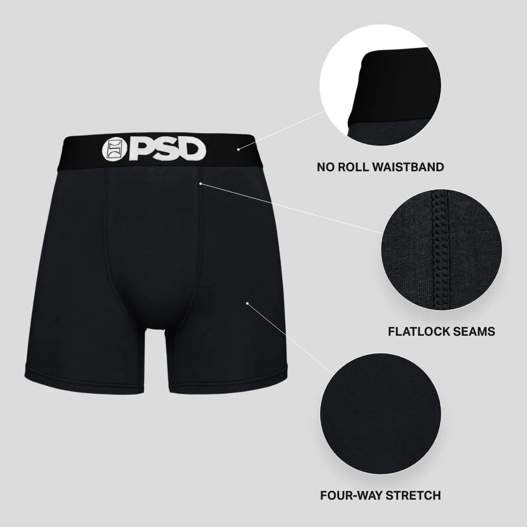 PSD Men's Mid Length Boxer Briefs - 5 Inch Inseam Breathable and Supportive Men's Underwear with Moisture-Wicking Fabric