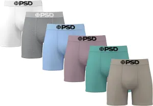 PSD Men's Mid Length Boxer Briefs - 5 Inch Inseam Breathable and Supportive Men's Underwear with Moisture-Wicking Fabric