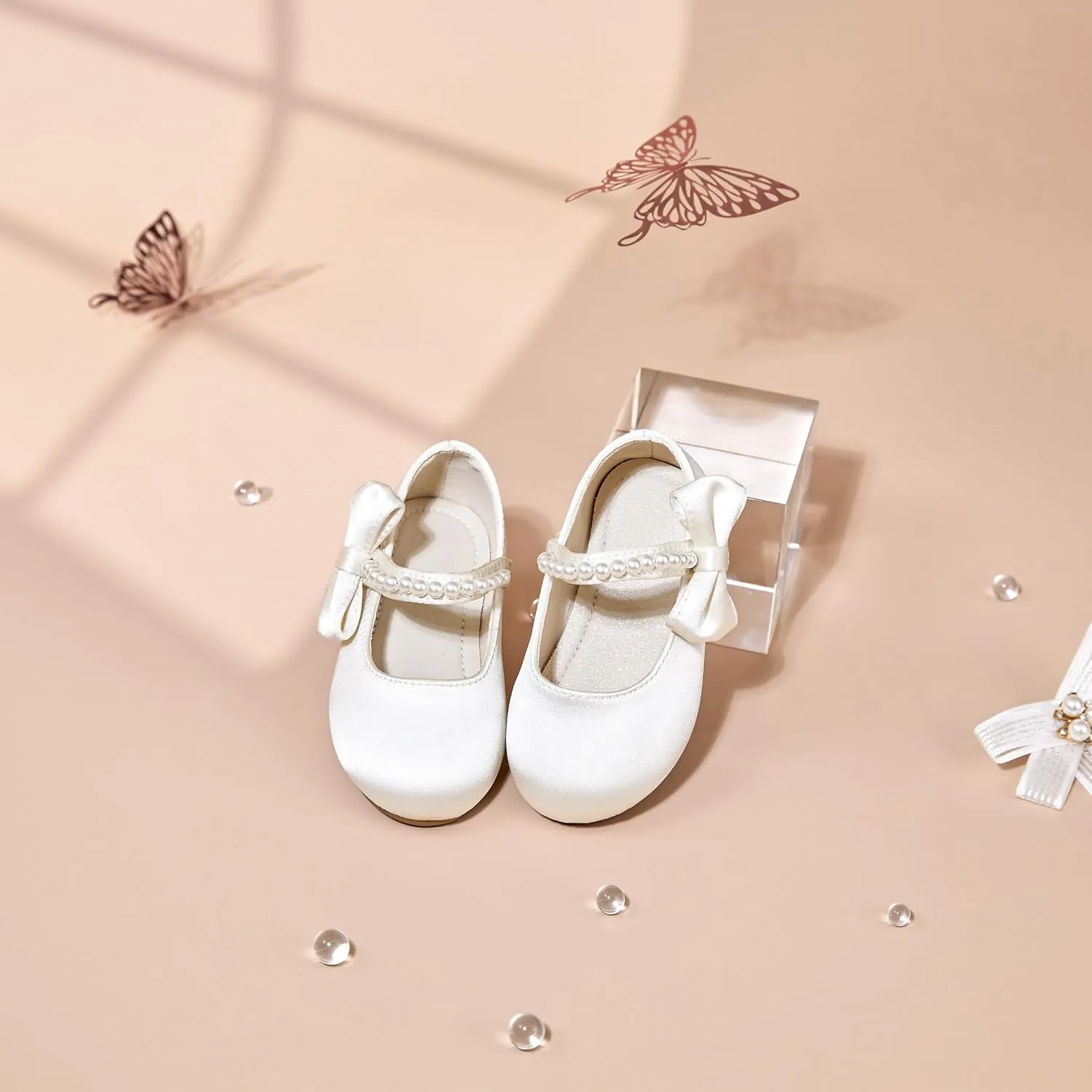 Toddler Flower Girl Dress Shoes - Little Girl Mary Janes for Wedding Party