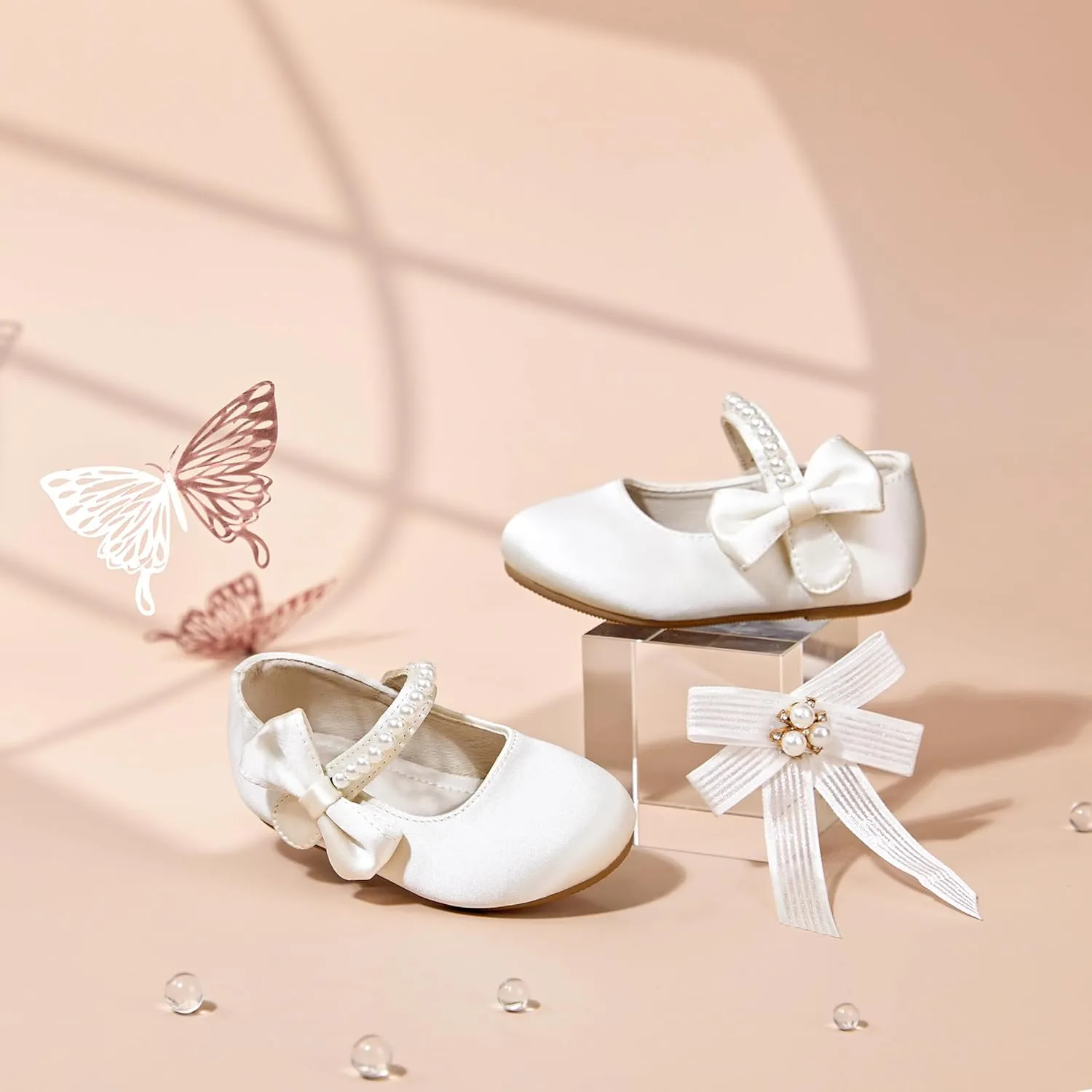 Toddler Flower Girl Dress Shoes - Little Girl Mary Janes for Wedding Party