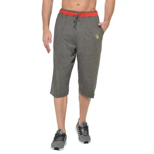 Vimal Jonney Cotton Blended Regular Fit Dark Grey 3/4th Capri For Men