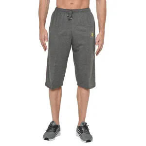Vimal Jonney Cotton Blended Regular Fit Dark Grey 3/4th Capri For Men