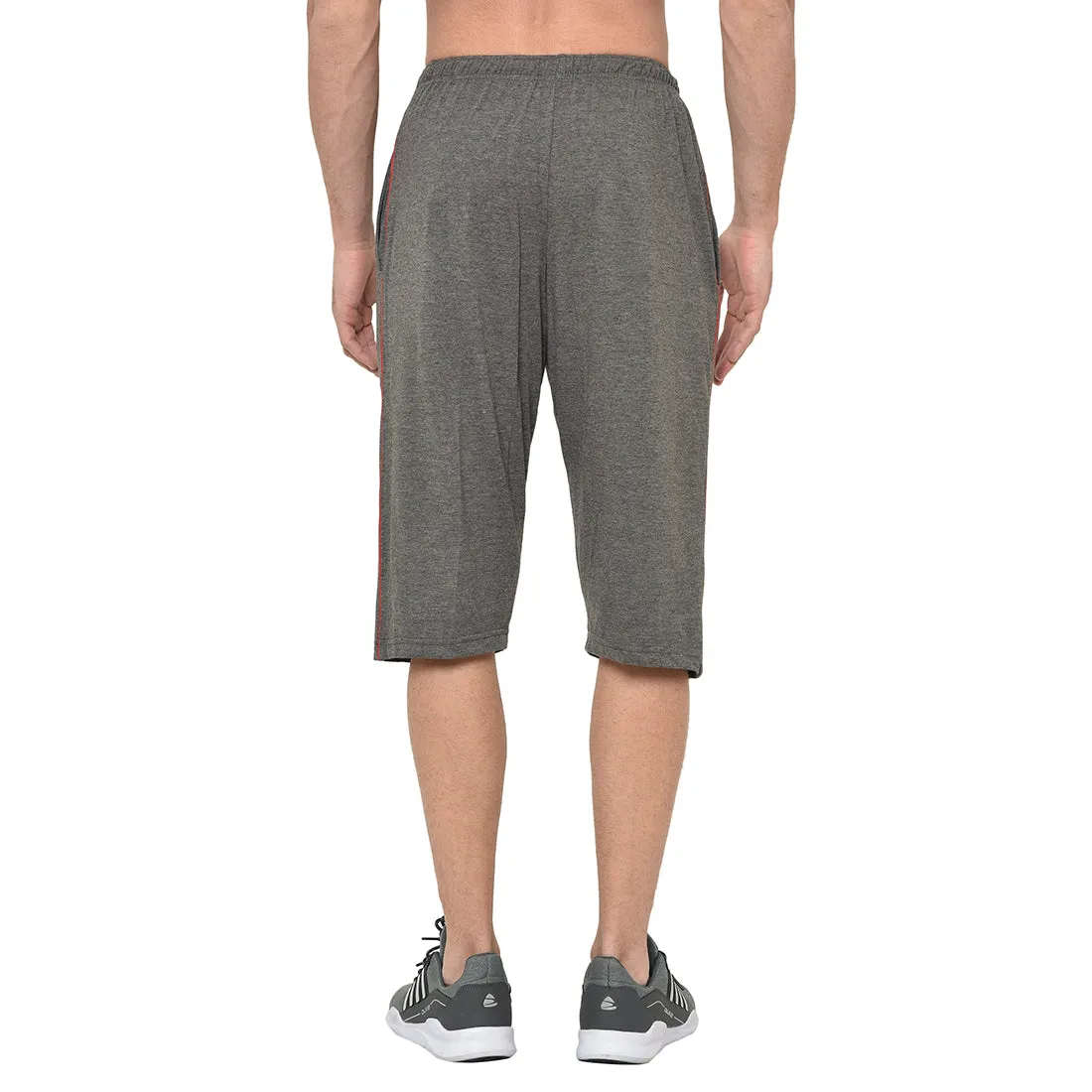 Vimal Jonney Cotton Blended Regular Fit Dark Grey 3/4th Capri For Men