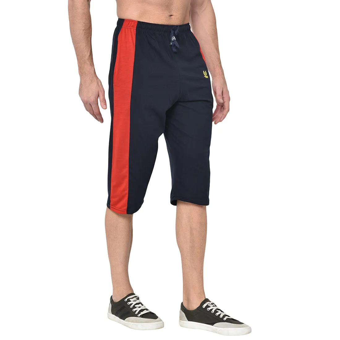 Vimal Jonney Cotton Blended Regular Fit Navy Blue 3/4th Capri For Men