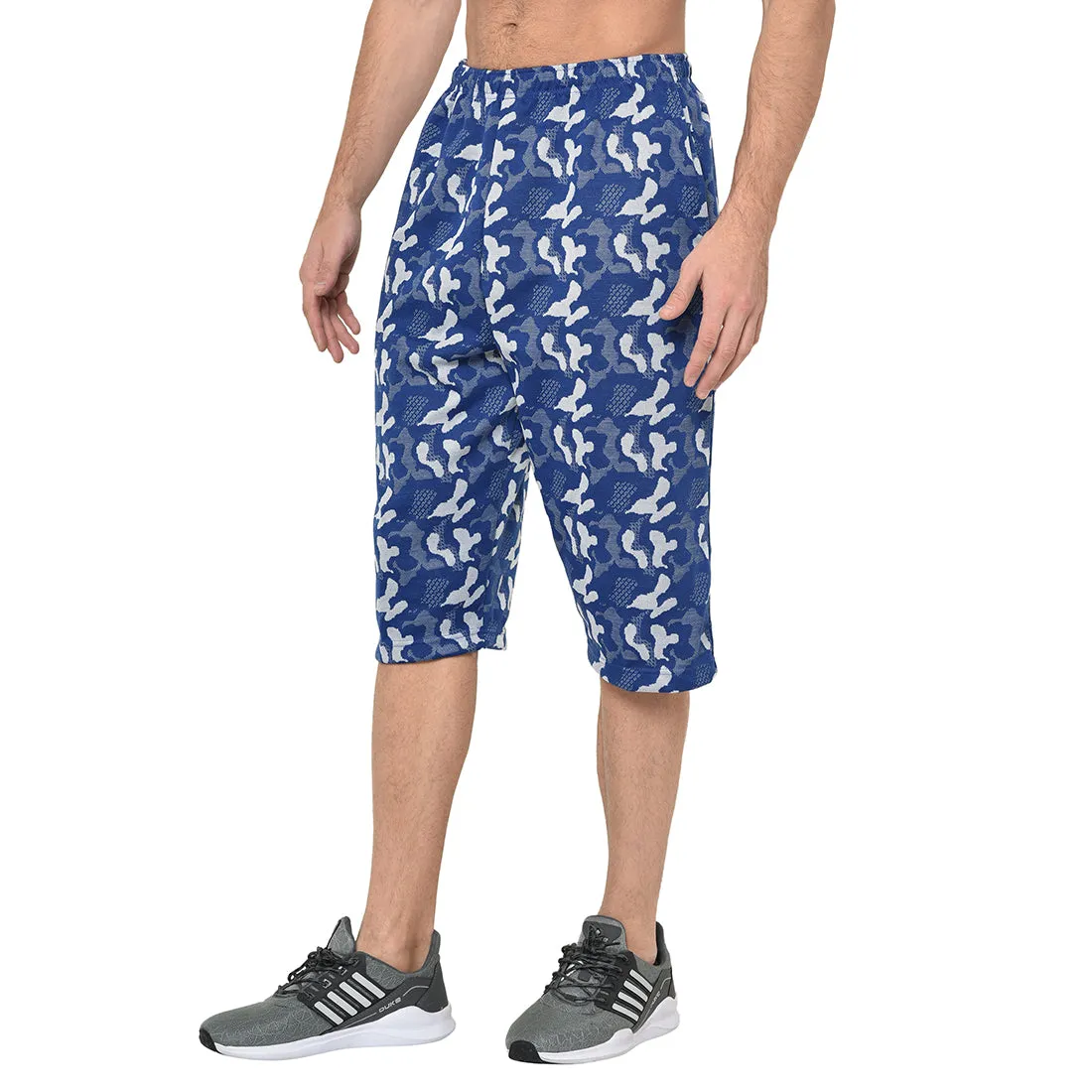 Vimal Jonney Cotton Blended Regular Fit Royal Blue 3/4th Capri For Men