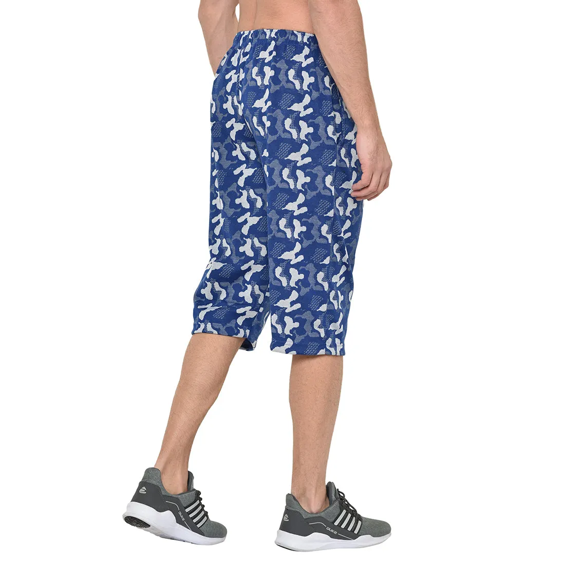 Vimal Jonney Cotton Blended Regular Fit Royal Blue 3/4th Capri For Men