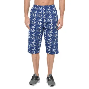Vimal Jonney Cotton Blended Regular Fit Royal Blue 3/4th Capri For Men